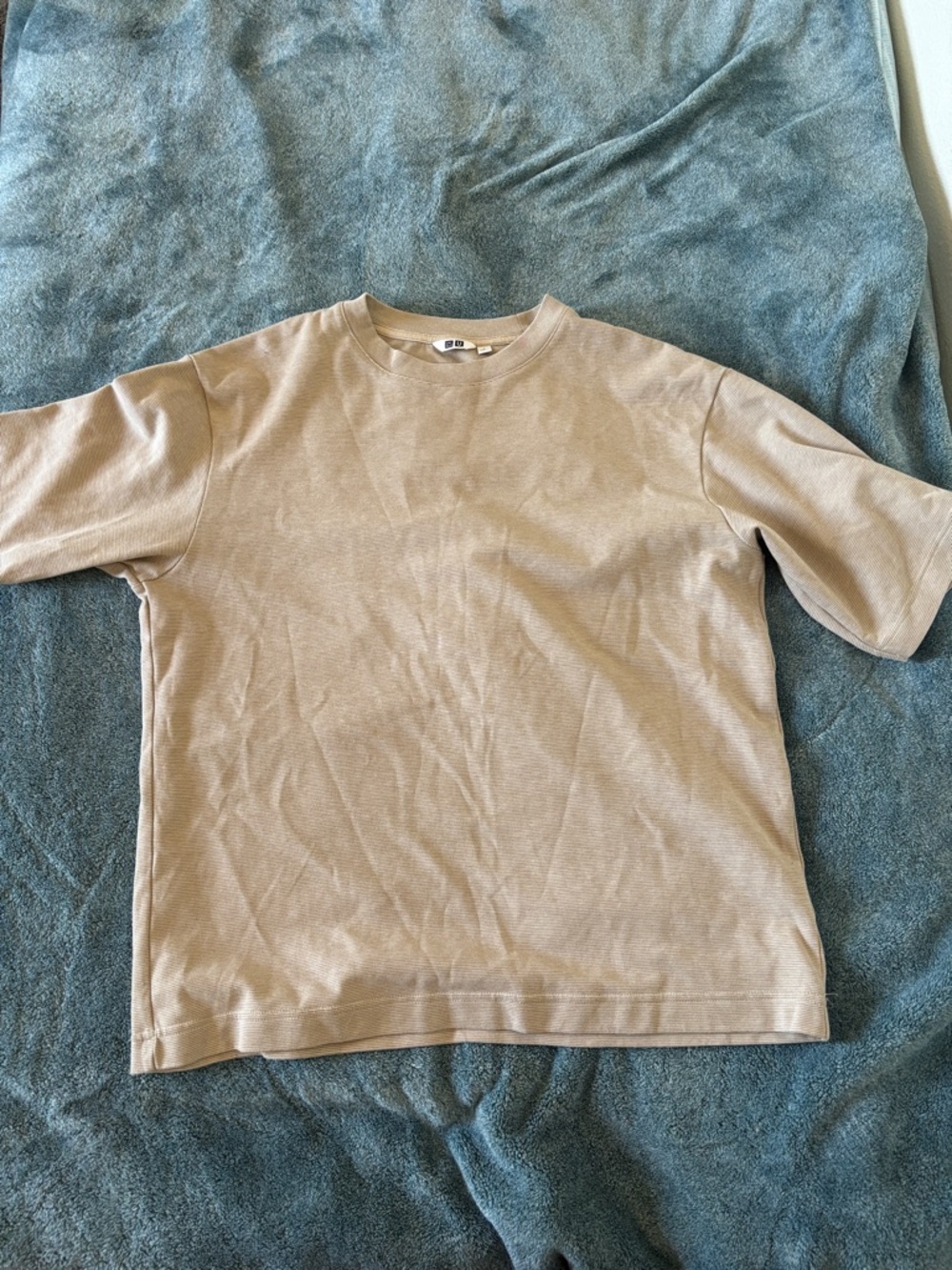 Uniqlo | Beige Stripe Minimalist Crewneck Tee